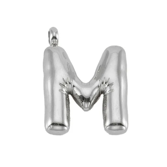 Initial 'M' Pendant Stainless Steel - Picture 1 of 11